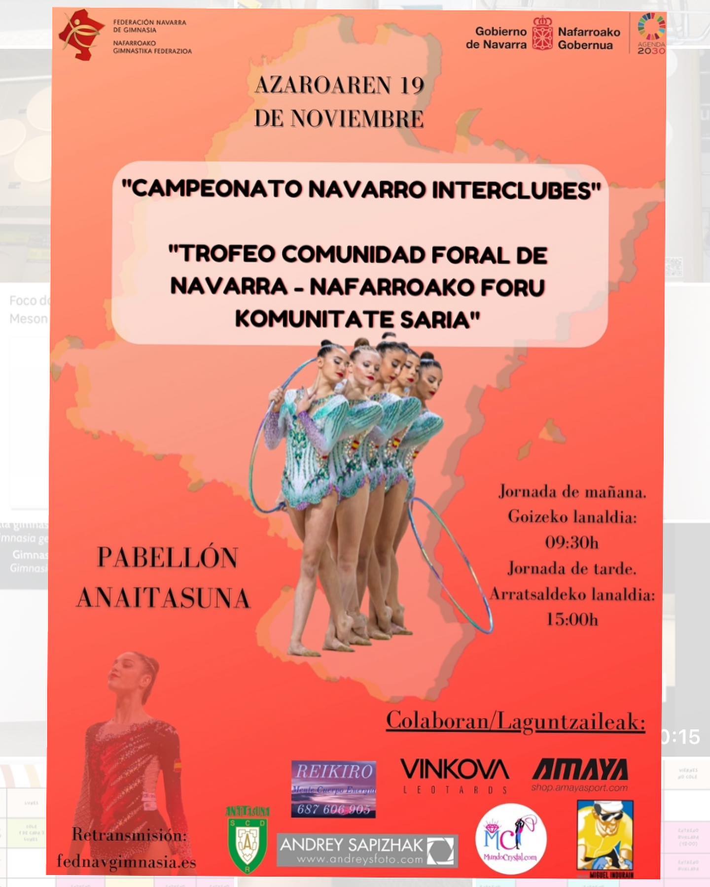 Orden y enlaces Streaming Trofeo Comunidad Foral de Navarra de gimnasia r&iacute;tmica